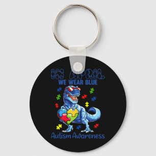 Chaveiro Em abril, Vestimos o Blue Autismo Sensibilizar Din