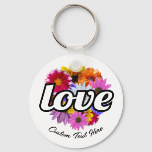 Chaveiro Em Bloom - Amor com Buquê Floral Redondo