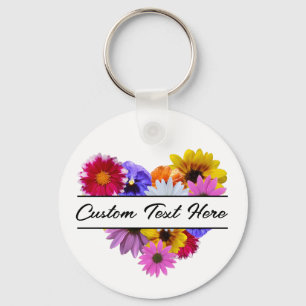 Chaveiro Em Flor - Floral em forma de coração