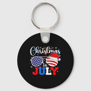 Chaveiro Em julho Santa Hat Sungles Bandeira dos EUA 4 de j