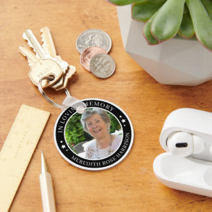 Chaveiro Em Memória Branca Estrelas em Preto Memorial