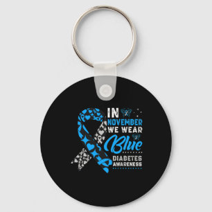 Chaveiro Em novembro Vestimos a Faixa Azul T1d Diabetes T2d
