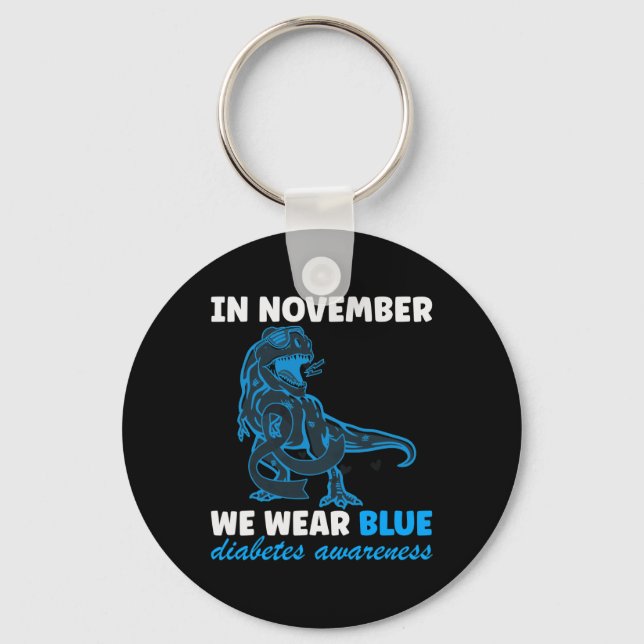 Chaveiro Em novembro Vestimos Blue T-rex (Frente)