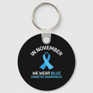 Chaveiro Em novembro, Vestimos o apoio à diabetes azul