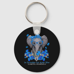 Chaveiro Em novembro Vestimos o Awarene do Diabetes Elefant