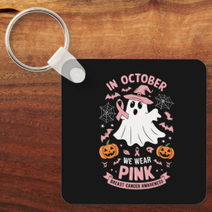 Chaveiro Em Outubro Nós Usamos Rosa Bruxa Fantasma Câncer d