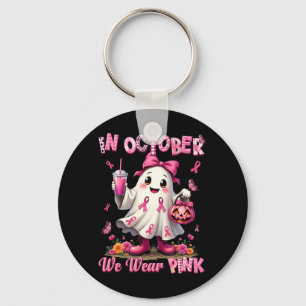 Chaveiro Em outubro, use camiseta fantasma rosa conscientiz