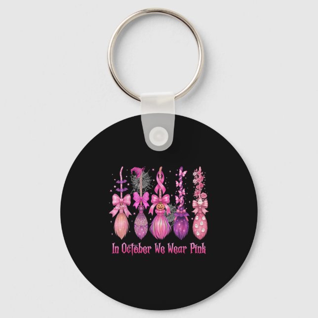 Chaveiro Em outubro, Vestimos a bruxa-rosa-bruxa (Frente)