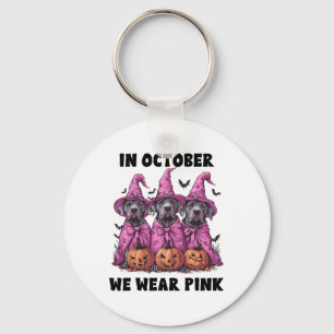 Chaveiro Em outubro, Vestimos Breas De Dia das Bruxas Rosa
