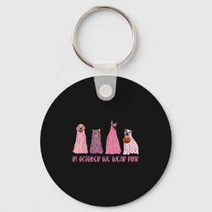 Chaveiro Em outubro Vestimos Cães Fantasmas Rosa Cancer A