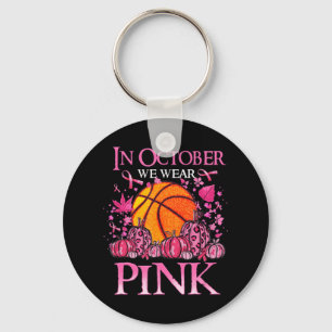 Chaveiro Em outubro Vestimos Cancer A de basquete rosa