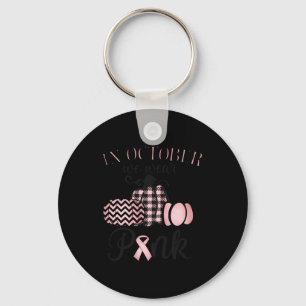 Chaveiro Em outubro, Vestimos Cancer de Ação de Graças Rosa