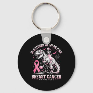 Chaveiro Em outubro Vestimos Dinossauro Rosa Esqueleto De M
