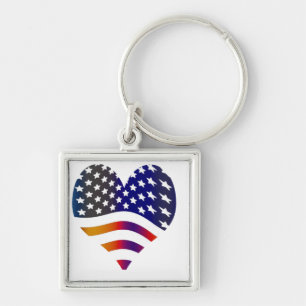 Chaveiro embandeire listras americanas das tropas da honra