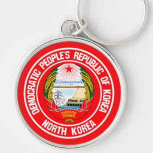 Chaveiro Emblem redonda da Coreia do Norte