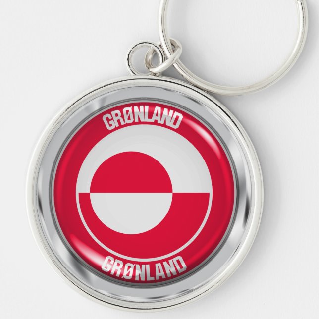 Chaveiro Emblem redonda da Gronelândia (Frente)
