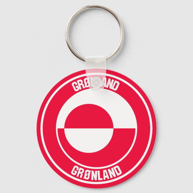 Chaveiro Emblem redonda da Gronelândia (Frente)