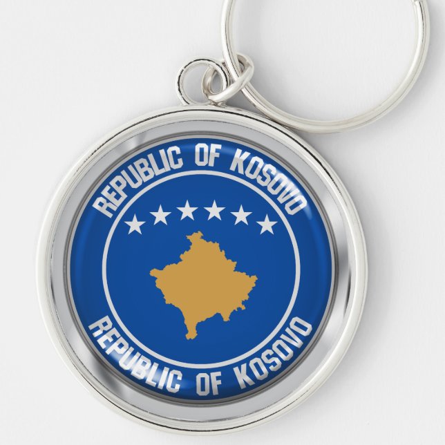 Chaveiro Emblem Redonda do Kosovo (Frente)
