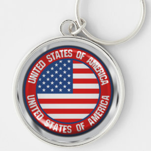 Chaveiro Emblem redonda dos Estados Unidos