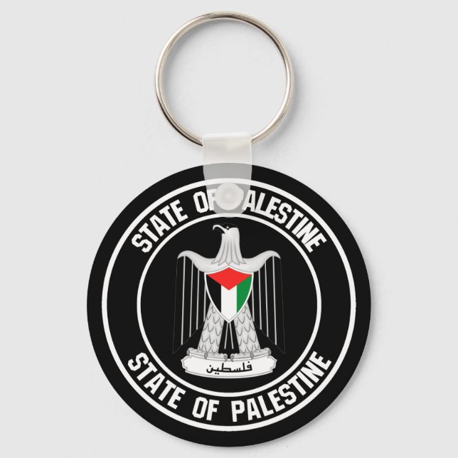 Chaveiro Emblem redonda Palestina (Frente)