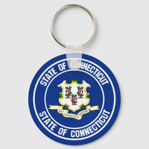 Chaveiro Emblem redondo de Connecticut