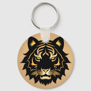 Chaveiro Emblema da Crista do Tigre Dourado