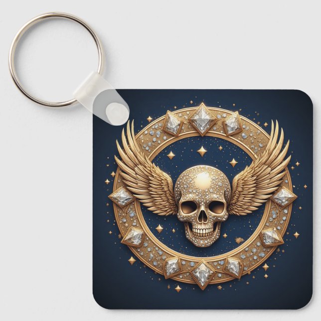 Chaveiro Emblema de Caveira para Decoração Gótica 💀 (Frente)
