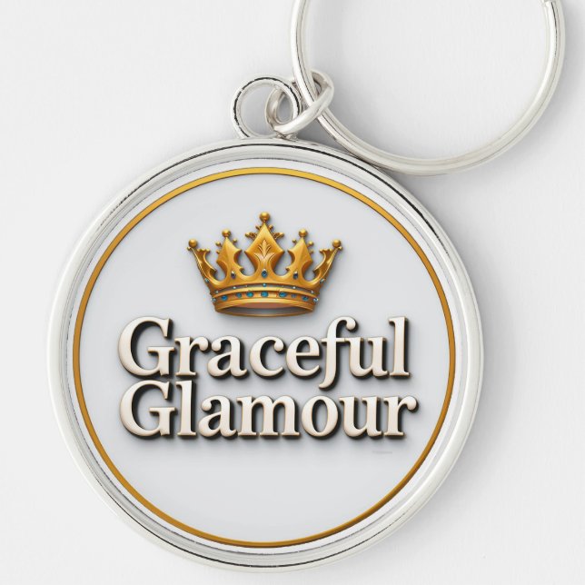 Chaveiro Emblema de Coroa de Ouro Elegante (Frente)