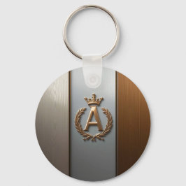 Chaveiro Emblema de Monograma Dourado A