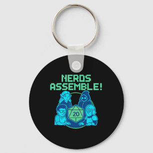 Chaveiro Emblema de Nerds Tabuleiro de Jogo Dados Design de