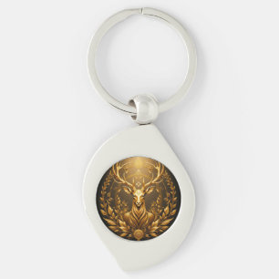 Chaveiro Emblema de Veado Dourado