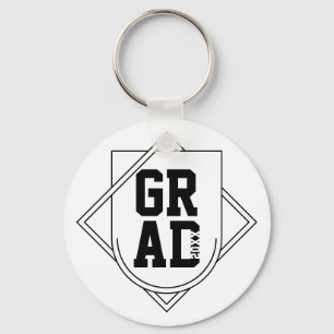 Chaveiro Emblema do Logotipo da Graduação Preto Branco Ano 
