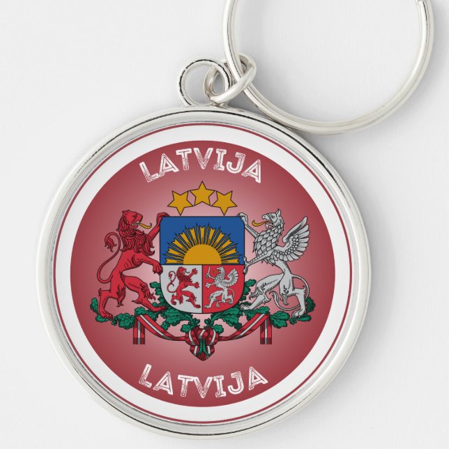 Chaveiro Emblema do Patrimônio da Letônia (Frente)