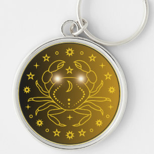 Chaveiro Emblema do Zodíaco Câncer   Símbolo Celestial Mini