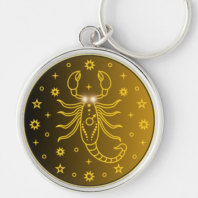 Chaveiro Emblema do Zodíaco de Escorpião | Símbolo Celestia (Frente)