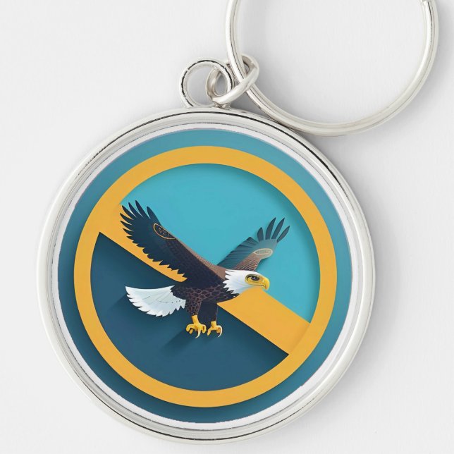 Chaveiro Emblema Elegante de Águia Americana (Frente)