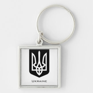 Chaveiro Emblema Gráfico Contemporâneo Tryzub da Ucrânia