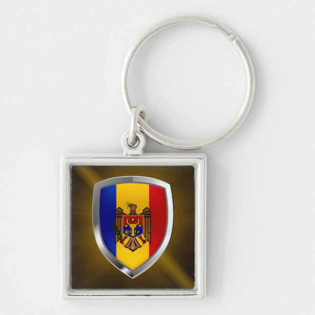 Chaveiro Emblema Metálico da Moldávia (Frente)
