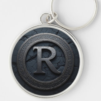 Chaveiro ⚫ Emblema Monograma Letra Celta R Design ⚫