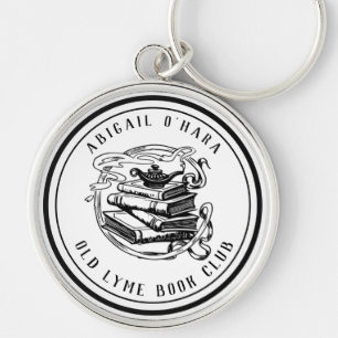 Chaveiro Emblema personalizado de clube do livro preto vint