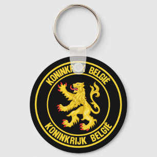 Chaveiro Emblema Redondo da Bélgica