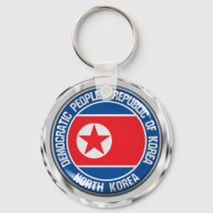 Chaveiro Emblema redondo da Coreia do Norte