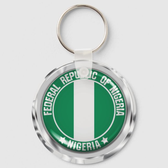Chaveiro Emblema Redondo da Nigéria (Frente)