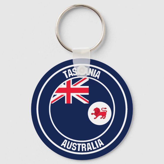 Chaveiro Emblema Redondo da Tasmânia (Frente)