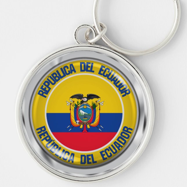 Chaveiro Emblema redondo de Equador (Frente)