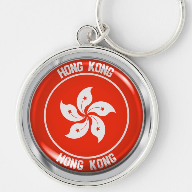 Chaveiro Emblema redondo de Hong Kong (Frente)