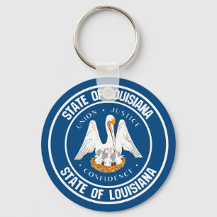 Chaveiro Emblema redondo de Louisiana
