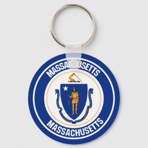 Chaveiro Emblema redondo de Massachusetts