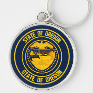 Chaveiro Emblema redondo de Oregon