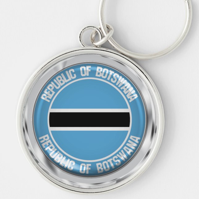 Chaveiro Emblema Redondo do Botsuana (Frente)